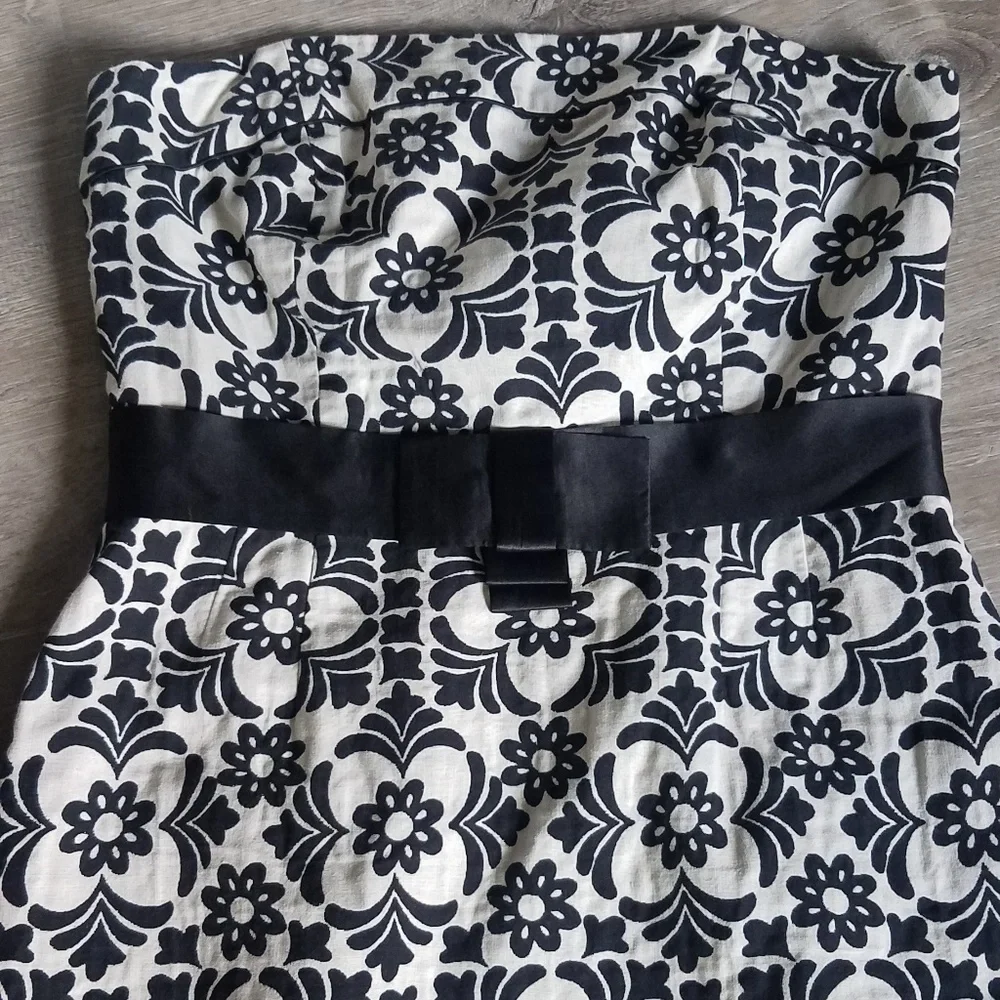 Lilly Pulitzer Black Paisley Strapless Dress Sz 6 - Picture 2 of 7
